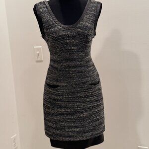 Tracy Reese Leather Trim Tweed Dress
